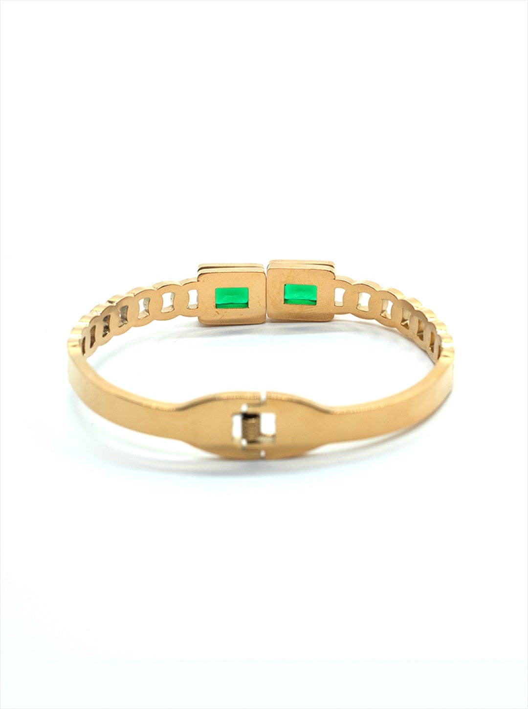 Green Gemstone Gold Bracelet – Elegant Statement Jewelry